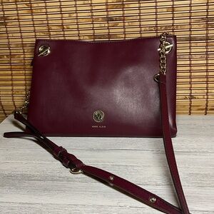 Anne Klein Wine Crossbody Bag